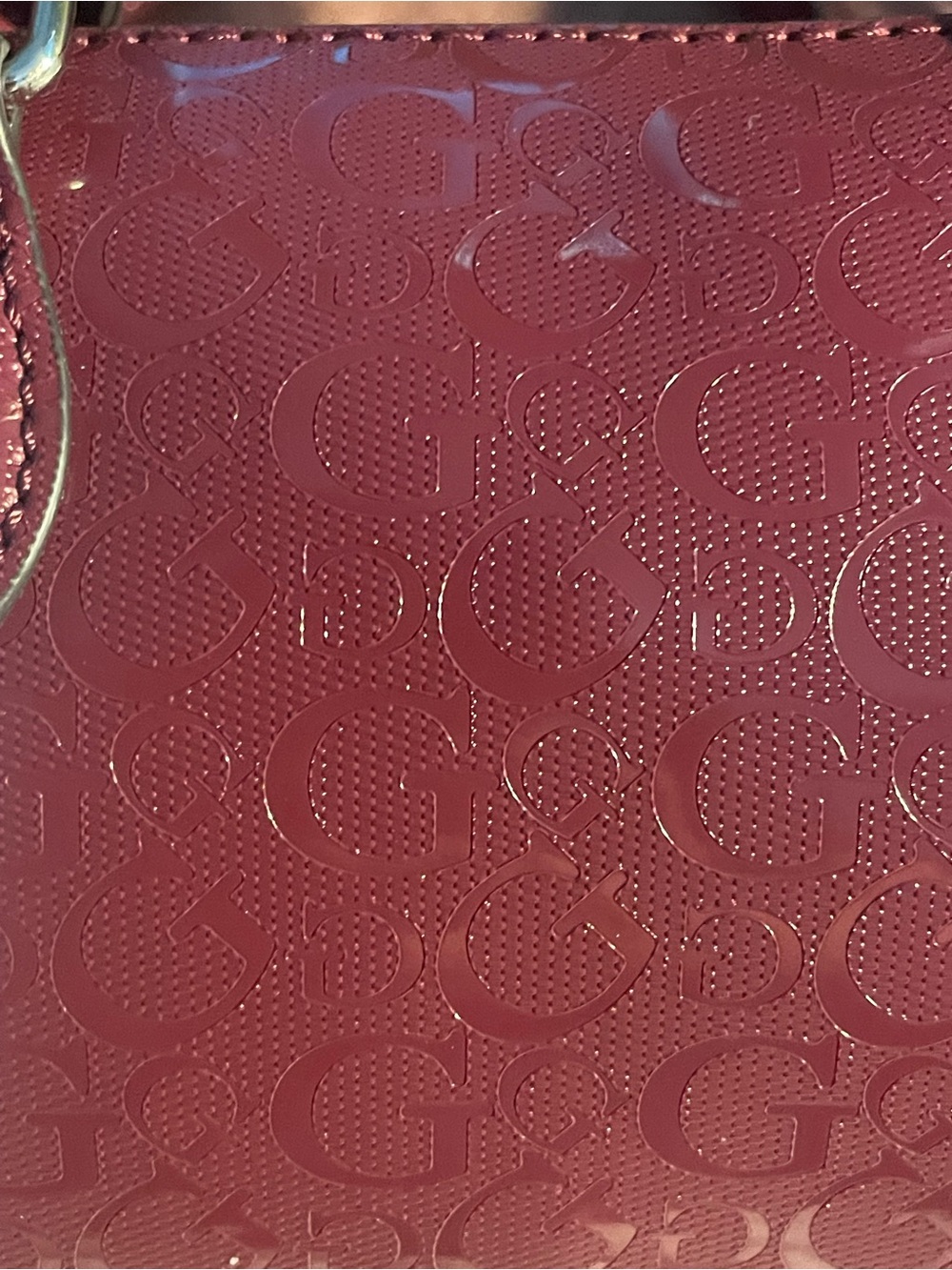 GUESS Logo Satchel in Deep Burgundy - Picture 12 of 13